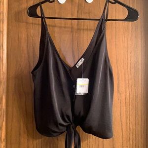 NWT. Free people black crop top. Size M